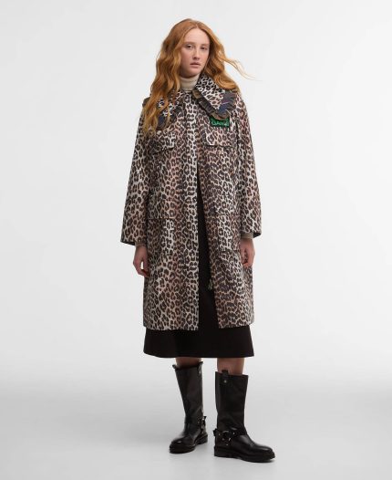 Barbour x GANNI Women's Leopard Print Parka