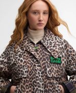 Barbour x GANNI Women's Leopard Print Parka - Image 3