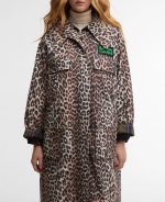 Barbour x GANNI Women's Leopard Print Parka - Image 4